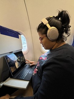 Children with autism kid travelling in flight